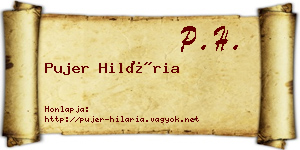 Pujer Hilária névjegykártya